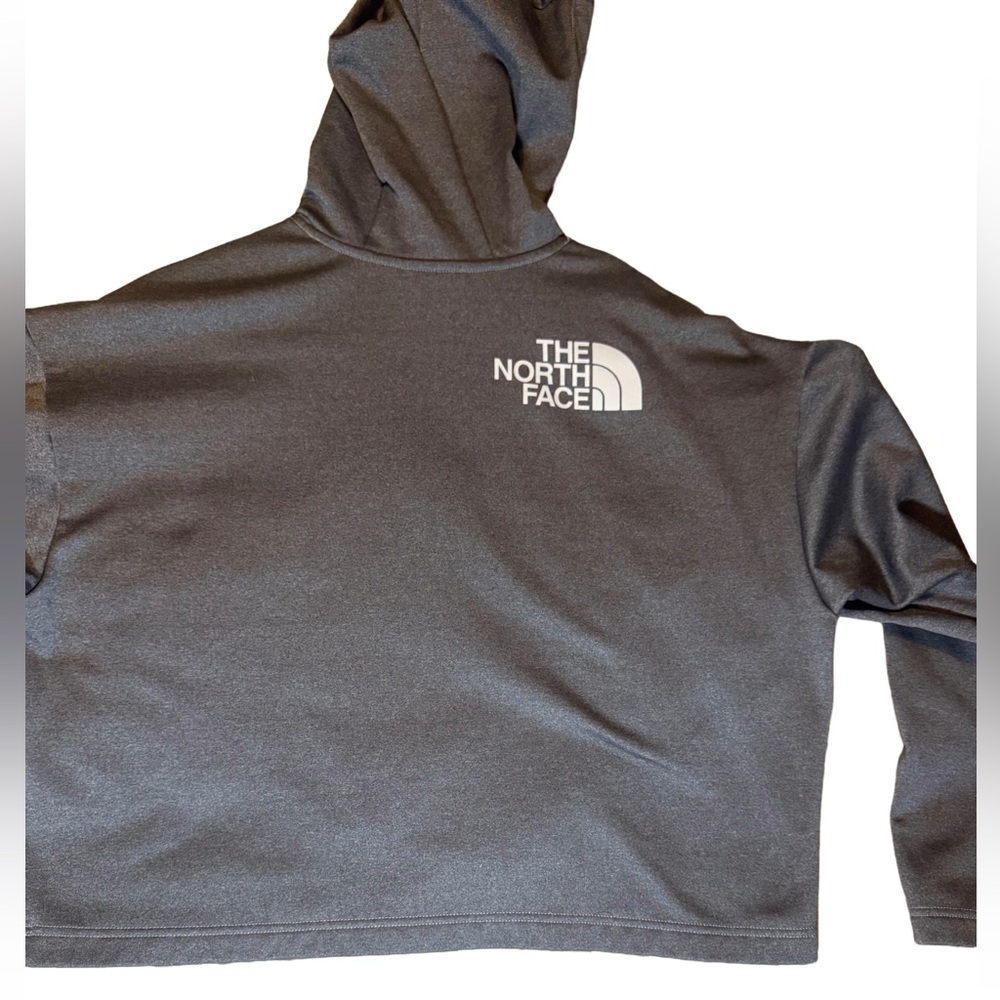 EUC North Face Cropped Heather Gray Women's Hoodie - Picture 2 of 7